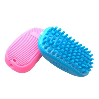 Round Dog Bath Brush Massage Brush Pet Bath Comb Cleaning Wash Tool Soft TPR Shower Massage Brush