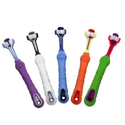 Dog Mouth Teeth Care Cleaning Grooming Tools Dogs Toothbrush Three Sided Pets Clean Tooth Brush For Dogs