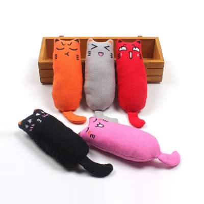 Soft Funny Interactive Cat Chewing Toy Mint Cotton Lovely Toys Bite Resistance Cat Face Shape Scratch Catnip Toy