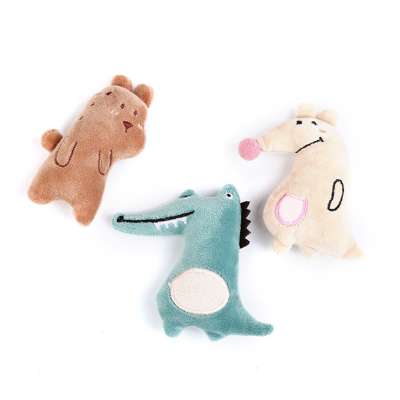 New Interactive Fun Cute Bear Crocodile Kangaroo Plush Cat Toy Stuffed Catnip Cute Little Monster Cat Toy Animal Toy For Pet