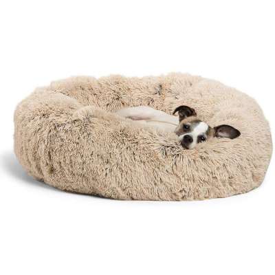 Wholesale Custom Luxury Soft Plush Warm Pet Bed Cushion Sofa Donut Round Cat Dog Bed