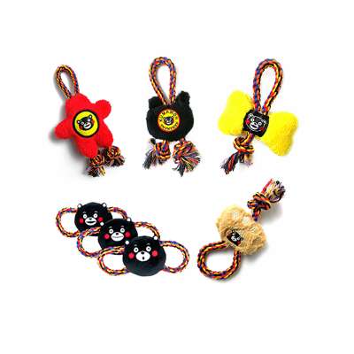 LUVP+K-KUMAMON Wholesale Custom Durable Cotton Rope Plush Dog Chew Toy Set Pet Toy