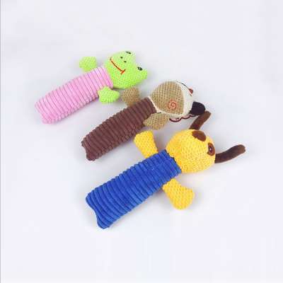 Pet Durability Chew Toy Cute Animal Shapes Stuffed Squeaky Sound Soft Dog Plush Molar Bite Toys For Pet Playing