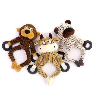 Amazon Explosion Squeaky Stuffed Animals Plush Dog Chew Toy Tooth Cleaning Bite Resistant Pet Sound Toy