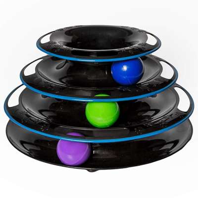 Training Interactive 4 Layers Plastic Disk Ball Tower Tracks Cat Ball Toy Roller Cat Pet Toys