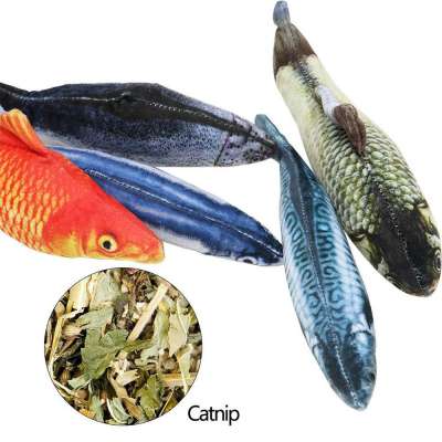 OEM ODM Stuffed Plush interactive Catnip Fish Pet Cat Toys