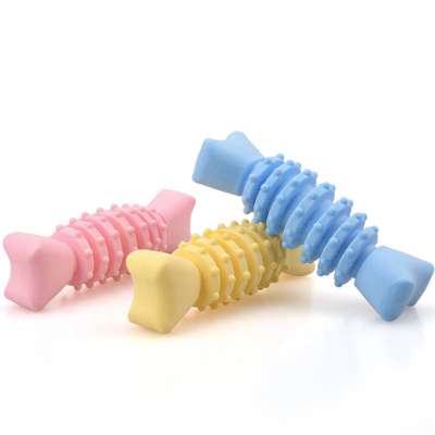 Fashion Soft TPR Fish Bone Shape Pet Toy Dog Puppy Cat Dental Teething Gums Clean Chew Resistant Bite Play Toys